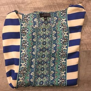 The Limited Blue Striped Silky Blouse
